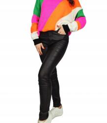 Agrafka Női Push-up viaszolt skinny fit nadrág Elegáns Adela (Fekete) 42 (5905756046355)