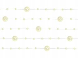 Party Deco Girland gyöngy zsinóron 5 db x 1, 3m Krém Asztal dekoráció (Girlanda)