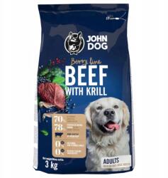JOHN DOG Marhahús Krillel Közepes És Nagytestű Fajták Számára 3kg Eledel Gabonamentes