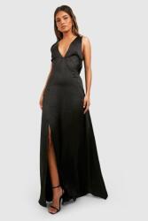 Boohoo FC22117 Boohoo Szatén Ruha Strasszos Nyitott Hát (28) XXL