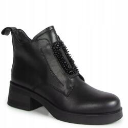 D&A S. barski JC52-869 Fekete Bőr Bakancs D&a Díszítéssel 39 (JC52-869 BLACK)