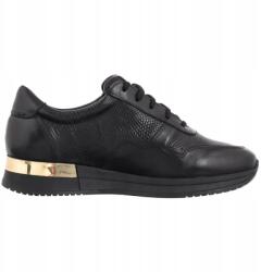 Nessi Fekete női bőr félcipő Nessi 20771/1 lapos sarok méret40 (20771/1 czarny)