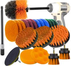 BIGSTREN Takarító Kefék Fúró-csavarozó Tisztító Pad Szett 22 Db-os (21802)