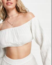 Prettylittlething Fekete Klasszikus Rövid Felső Hosszú Ujjú Fodros Prettylittlething 34