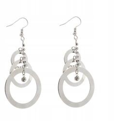  Függő fülbevaló 3 Kerék ezüst színű cirkónia (0615-154)