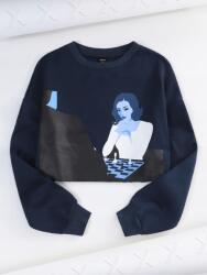 Shein HC21103 Shein Női Rövid Pulóver Mintával L-es Méret