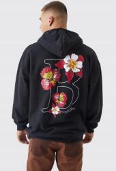 Boohooman HC13206 Boohoo Férfi Oversize Kapucnis Pulóver Hátul Nyomott Mintával (40) S