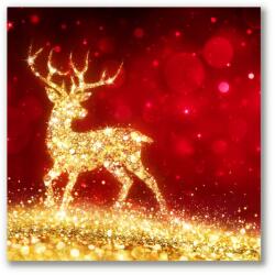Tulup Vászonkép canvas 40x40 Arany rénszarvas karácsonyi dekoráció (ock-40x40-231755883)
