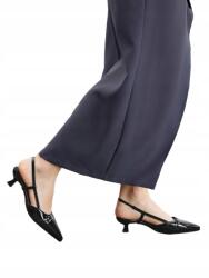 Shein Fekete Lakkozott Orrú Cipő Spicc Csattal 39__39 (sx25021303056266382)