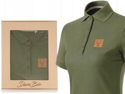  Női póló vadász mintával, Szarvasfej ajándékdobozban (Damska / polo / khaki / GŁOWA BYKA / XXL)