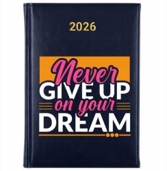 FunnyCase Könyvnaptár 2026 Never Give Up Lila tervező határidőnapló Ajándék Wz (Kalendarz Granatowy NEVER GIVE UP)