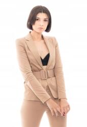 Liu Jo Kamel színű Blazer, Size 38, pamut, öves, elegáns (375063)