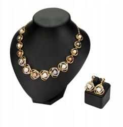 Little Angel Aranyozott nyaklánc és fülbevaló szett strasszokkal (J604)