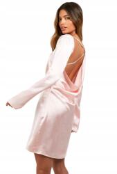 Boohoo KC66206 Boohoo Térd Ruha Érült Szatén Ruha, Nyitott Hátú (38) 46