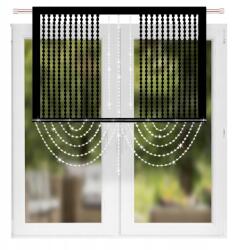  Rövid Dekorációs Panel Fekete Filc Gyöngyök Elegáns Ezüst 100x110 L615 (L615-JG474-25B)