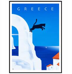  Poszter Santorini Görögország Greece Travel 50x70 (Plakat Vintage na ścianę Podróż 3)