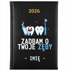 FunnyCase Könyvnaptár 2026 Gondoskodom A Fogaidról Fekete Tervező Ajándék Minták (Kalendarz Czarny ZADBAM O TWOJE ZĘBY)