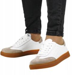 Filippo Fehér Bézs Tornacipő Női Félcipő Bőr Divatos És Kényelmes Felső (6128 BIAŁE)