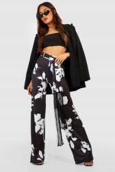 Boohoo Fekete Csíkos Nadrág Mintás (34) (GZZ54101-105)