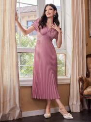 Shein Piszkos Rózsaszín Fodros MIDI Ruha (XL) (587546)