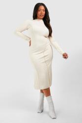 Boohoo EC21213 Boohoo Illeszkedő Ruha MIDI Hosszú Ujjú Látható Varrások 44