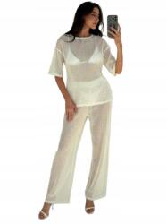 Shein Fehér Egyenes Hálós Áttört Nadrág Casual 36 S__s