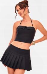 Prettylittlething LC93220 Fekete Vállpántos Felső Masnival Prettylittlething (12) XL