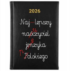 FunnyCase Könyvnaptár 2026 lengyel Nyelvtanár Fekete Ajándék Minták (Kalendarz Czarny NAUCZYCIEL JĘZYKA POLSKIEGO)