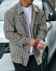 Shein Férfi Kabát Barna Kockás 4XL 4XL