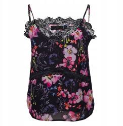 Religion Fekete Csipkés Top, vállpántos, Size S (377812)