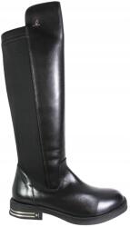 Verano női csizma 248.154, 38- Méret , bőr, fekete, rugalmas mintázatú (248.154)