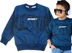  7-8 122 128 fiú pamut sport melegítő felső kék J54 (J54)