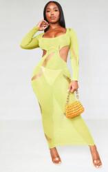 Prettylittlething ruha, maxi, strand, kötött, Size XS, zöld színben