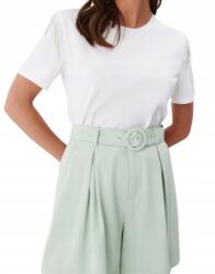 Mohito DC32309 Sima Fehér Női Pamut Póló Díszített Ujjakkal (26) L