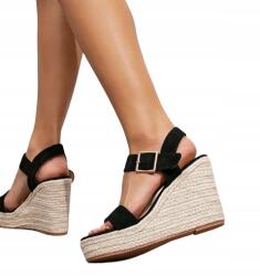 Shein Espadrilles Női Szandál Fekete Nyári 38-AS (SX2302050788366138)