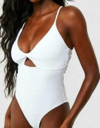 Boohoo Fehér Sima Fürdőruha Klasszikus Egyrészes Fürdőruha Boohoo 40