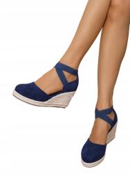 Shein Balerinacipő Velúrbőr Sötétkék 39__39 (sx2304260528923166)