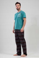 Férfi rövid ujjú pizsama, hosszú nadrág 1113960568 Vienetta, XL, zöld