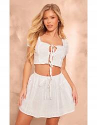 Prettylittlething Fehér Áttört Kötésű Felső (32) (563861)