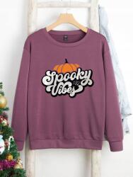 Shein T13305 Shein Hosszú Ujjú Pulóver Kerek Nyakkivágással 48-AS Nyomott Mintával