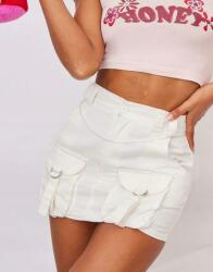Prettylittlething Fehér Cargo Mini Szoknya Prettylittlething 42-ES
