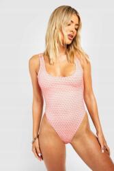 Boohoo T42304 Boohoo Texturált Fürdőruha, rózsaszín, Size L, elasztán