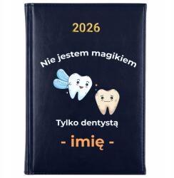 FunnyCase Könyvnaptár 2026 Fogorvos Vagyok Nem Bűvész Sötétkék Ajándék (Kalendarz Granat JESTEM DENTYSTĄ NIE MAGIKIEM)