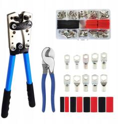  Hatszögletű vezeték-krimpelő fogó 10-0AWG 6-50mm2 vágóval, 120 darabos csatlakozókkal (ZSYS)