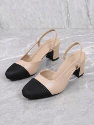 Shein A41115 Shein Bézs Magassarkú Cipő Szabad Sarokkal (34) 38 (sx2401131467091011)