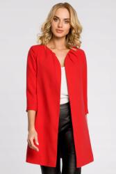 MOE Elegáns Női Ágytakaró Blézer Cipzár Nélküli Piros 38 M (M193 CZERWONY M)