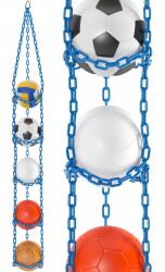 FBSYS Labdatartó, 5 labdához, kék, függőleges, 173cm + hosszabbító (fbsys-x5-błękitny)