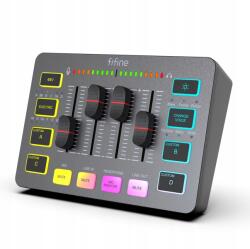 Fifine Audio keverő Fifine SC3 Usb/xlr 2 csatornás Rgb háttérvilágítás, Fekete (Fifine Sound Card SC3 Black USB z RGB XLR)