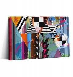 Wallfluent Canvas Vászonkép Falra Absztrakt Csíkok és Háromszögek 30x20 cm (010030010150000075005)