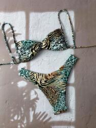 Shein Kétrészes Fürdőruha, állatmintás, Size 36, többszínű